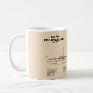 HMS Dreadnought - Ship Blueprint SD Kaffeetasse