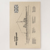 HMS Dreadnought - Ship Blueprint SD Puzzle (Vertikal)