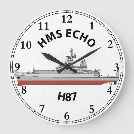 HMS ECHO - KLASSE VON ECHO - SEHR GROSSER SCHLOCK  GROßE WANDUHR (Vorderseite)