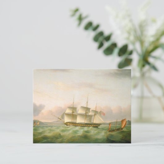 HMS Endymion off Plymouth von Thomas Luny Postkarte (Stehend Vorderseite)