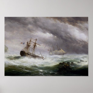 HMS Endymion Rettung eines französischen Zwei-Dece Poster