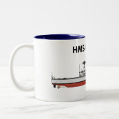 HMS Galatea, orig config Zweifarbige Tasse (Links)