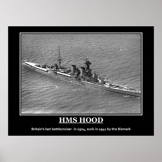HMS Hood 1924 Vintage Poster (Vorne)