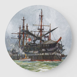 HMS Implacable ein 74-Kanonen-Schiff dritter Klass Große Wanduhr