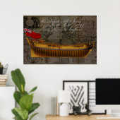 HMS Jersey Linienschiff Historische Malerei Poster (Heimbüro)