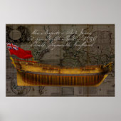 HMS Jersey Linienschiff Historische Malerei Poster (Vorne)