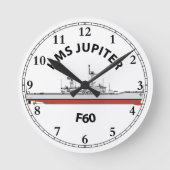 HMS JUPITER - F60 - LEANDER ORIG RUNDE WANDUHR (Vorderseite)