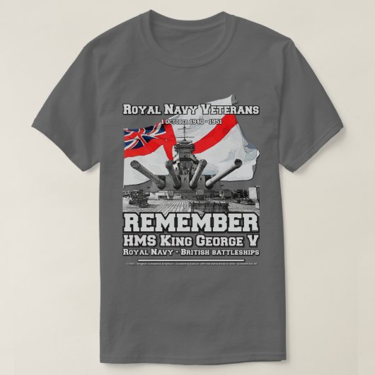 HMS King George Vclass Kriegsveterans T-Shirt (Design vorne)