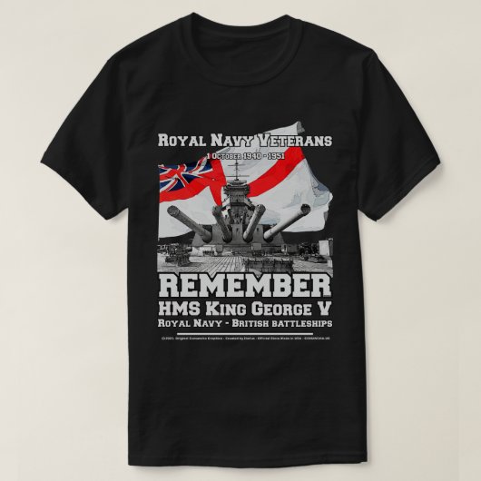 HMS King George Vclass Kriegsveterans T-Shirt (Design vorne)