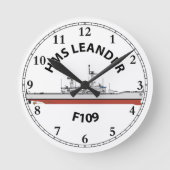 HMS LEANDER - F109 - LEANDER ORIG RUNDE WANDUHR (Vorderseite)