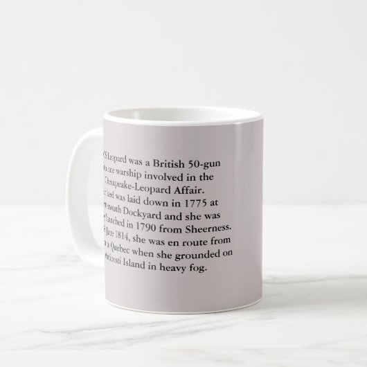 HMS-Leopard-Kriegsschiff Kaffeetasse (Vorderseite Links)