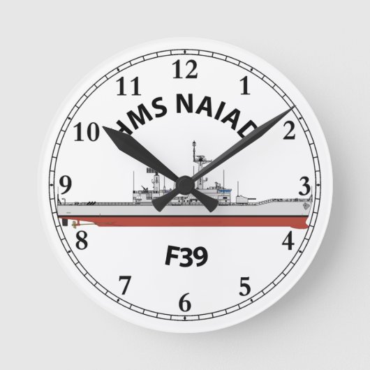 HMS NAIAD - F39 - LEANDER ORIG RUNDE WANDUHR (Vorderseite)
