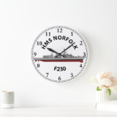 HMS NORFOLK - SCHALTFLÄCHE TYP 23 GROßE WANDUHR (Zuhause)