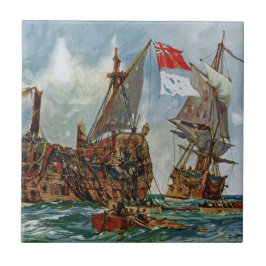 HMS Nottingham und Mars 1703 Fliese
