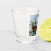 HMS Nottingham und Mars 1703 Schnapsglas (Links)