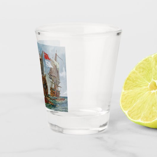 HMS Nottingham und Mars 1703 Schnapsglas (Rechts)