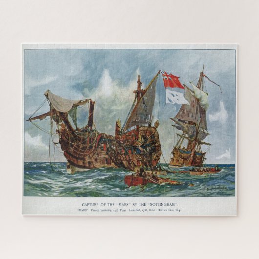 HMS Nottingham und Schlachtschiff Mars 1703 Puzzle (Horizontal)