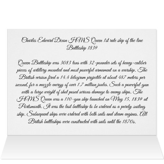 HMS Queen Battleship 1839 (Innenansicht Horizontal (Oben))