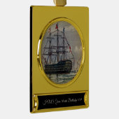 HMS Queen Battleship 1839 Banner-Ornament Gold (Rechts)
