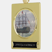HMS Queen Battleship 1839 Banner-Ornament Gold (Links)