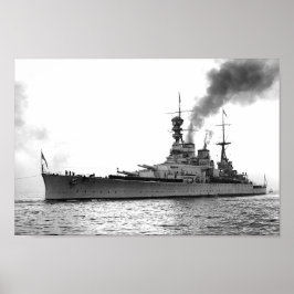 HMS Renown - Vintager Nautical Battlecruiser Poster