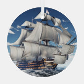 HMS Sieg, 3D computergenerierte Illustration. Ornament Aus Glas (Rückseite)