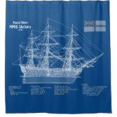 HMS-Sieg - Pläne für den Schiffsbau ABD Duschvorhang (Vorderseite)