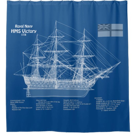 HMS-Sieg - Pläne für den Schiffsbau ABD Duschvorhang (Vorderseite)