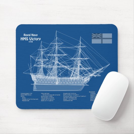 HMS-Sieg - Pläne für den Schiffsbau ABD Mousepad (Mit Mouse)