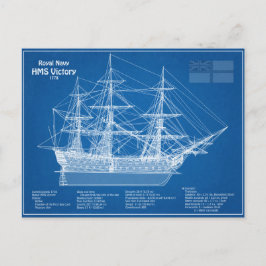 HMS-Sieg - Pläne für den Schiffsbau ABD Postkarte