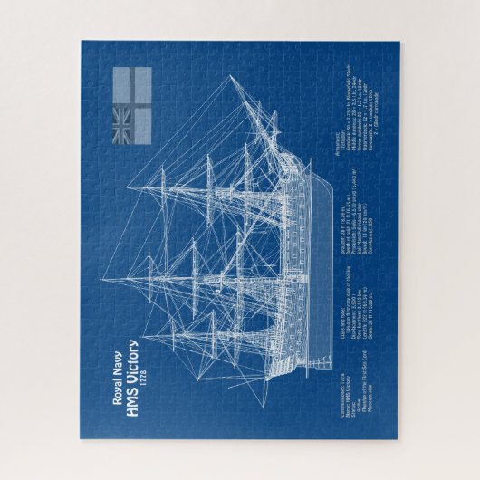 HMS-Sieg - Pläne für den Schiffsbau ABD Puzzle (Vertikal)