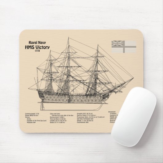 HMS-Sieg - Pläne für ein Konzept für Schiffe SD Mousepad (Mit Mouse)