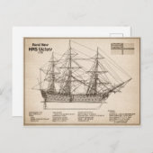 HMS-Sieg - Pläne für ein Konzept für Schiffe SD Postkarte (Vorne/Hinten)