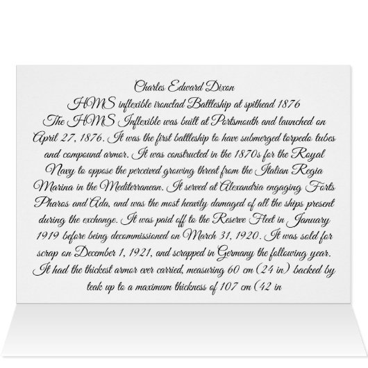 HMS Unflexible Eisenbahn-Schlachtung 1876 (Innenansicht Horizontal (Oben))