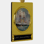HMS Unflexible Eisenbahn-Schlachtung 1876 Banner-Ornament Gold (Rechts)