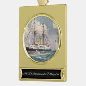 HMS Unflexible Eisenbahn-Schlachtung 1876 Banner-Ornament Gold (Links)