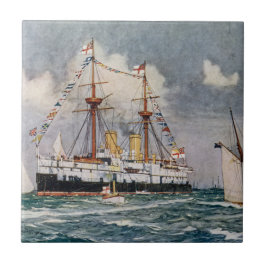 HMS Unflexible Eisenbahn-Schlachtung 1876 Fliese