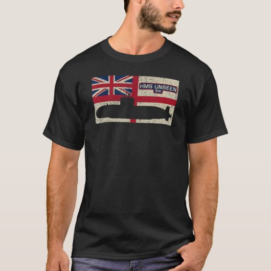 Hms Unseen S41 U-Boot Royal Navy Flag T-Shirt (Vorderseite)