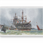 HMS Unversöhnlich ein Schiff mit 74 Kanonen und dr Aufkleber (Vorderseite)