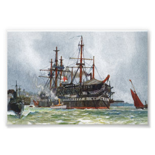 HMS Unversöhnlich ein Schiff mit 74 Kanonen und dr Fotodruck