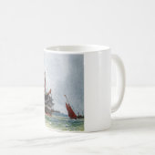 HMS Unversöhnlich ein Schiff mit 74 Kanonen und dr Kaffeetasse (VorderseiteRechts)