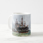 HMS Unversöhnlich ein Schiff mit 74 Kanonen und dr Kaffeetasse (Vorderseite Links)