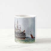HMS Unversöhnlich ein Schiff mit 74 Kanonen und dr Kaffeetasse (Mittel)