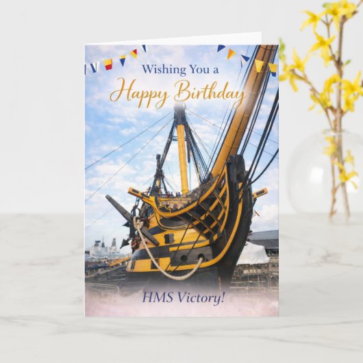 HMS Victory Birthday Card Karte (Gelbe Blume)