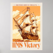 HMS Victory Poster Iconic British Ship of the Line (Vorne)