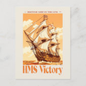 HMS Victory Poster Iconic British Ship of the Line Postkarte (Vorderseite)