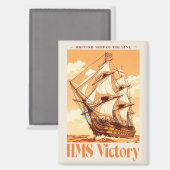 HMS Victory Poster Ikonisches britisches Liniensch Magnet (Vorderseite/Rückseite)