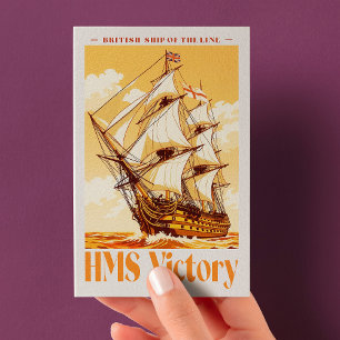 HMS Victory Poster Ikonisches britisches Liniensch Postkarte