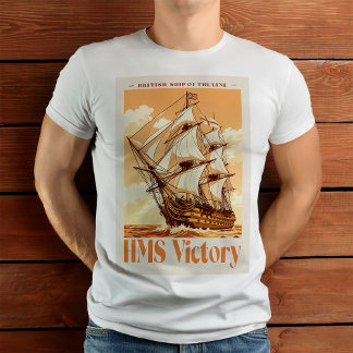 HMS Victory Poster Ikonisches britisches Liniensch T-Shirt