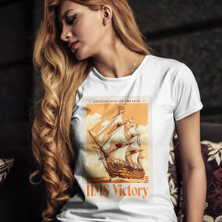 HMS Victory Poster Ikonisches britisches Liniensch T-Shirt